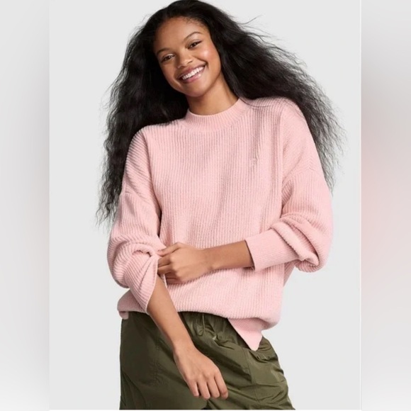 PINK Victoria's Secret Light Pink Crew Neck Sweater - Picture 1 of 4